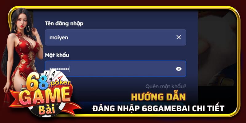 Hướng dẫn các bước login tài khoản 68 Game Bài