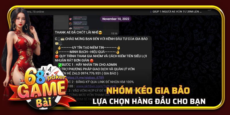 Gia Bảo - Nhóm kéo Baccarat uy tín top 1 hiện nay