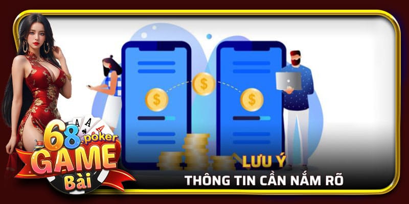 Những lưu ý khi nạp tiền 68 Game Bài